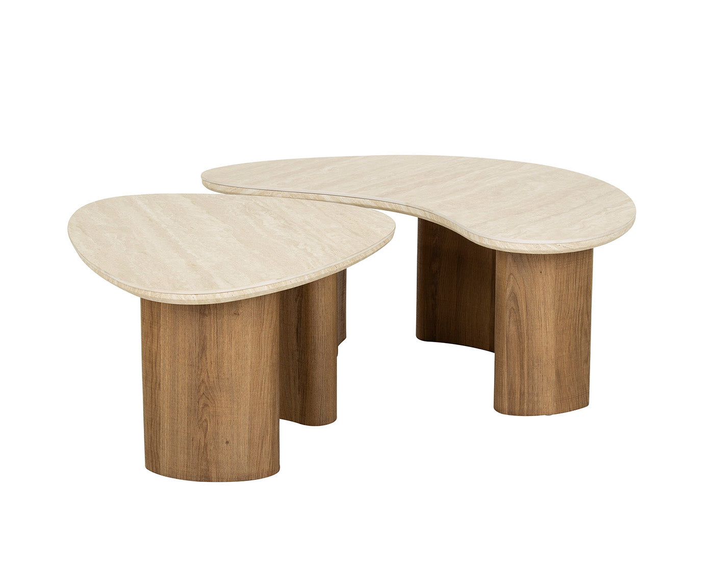 Couchtisch 2er Set Organic Keramik Travertine