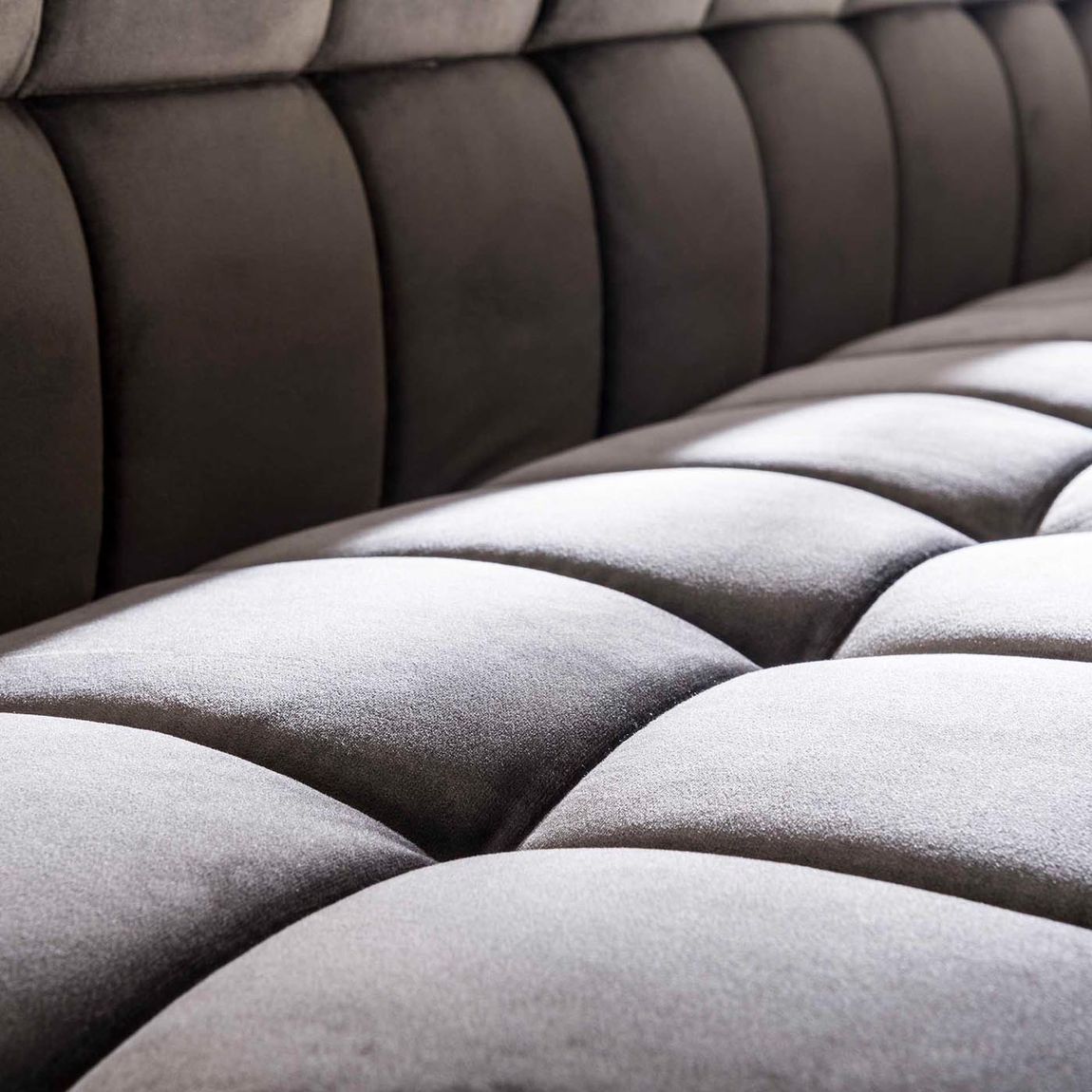 Esszimmer Sitzbank 190 cm Samt Beige / Schwarz
