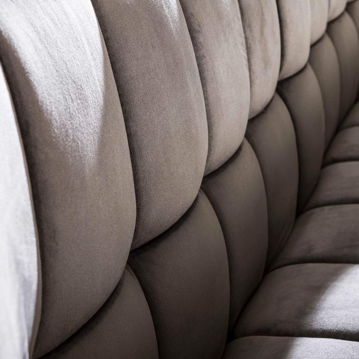 Esszimmer Sitzbank 190 cm Samt Beige / Schwarz