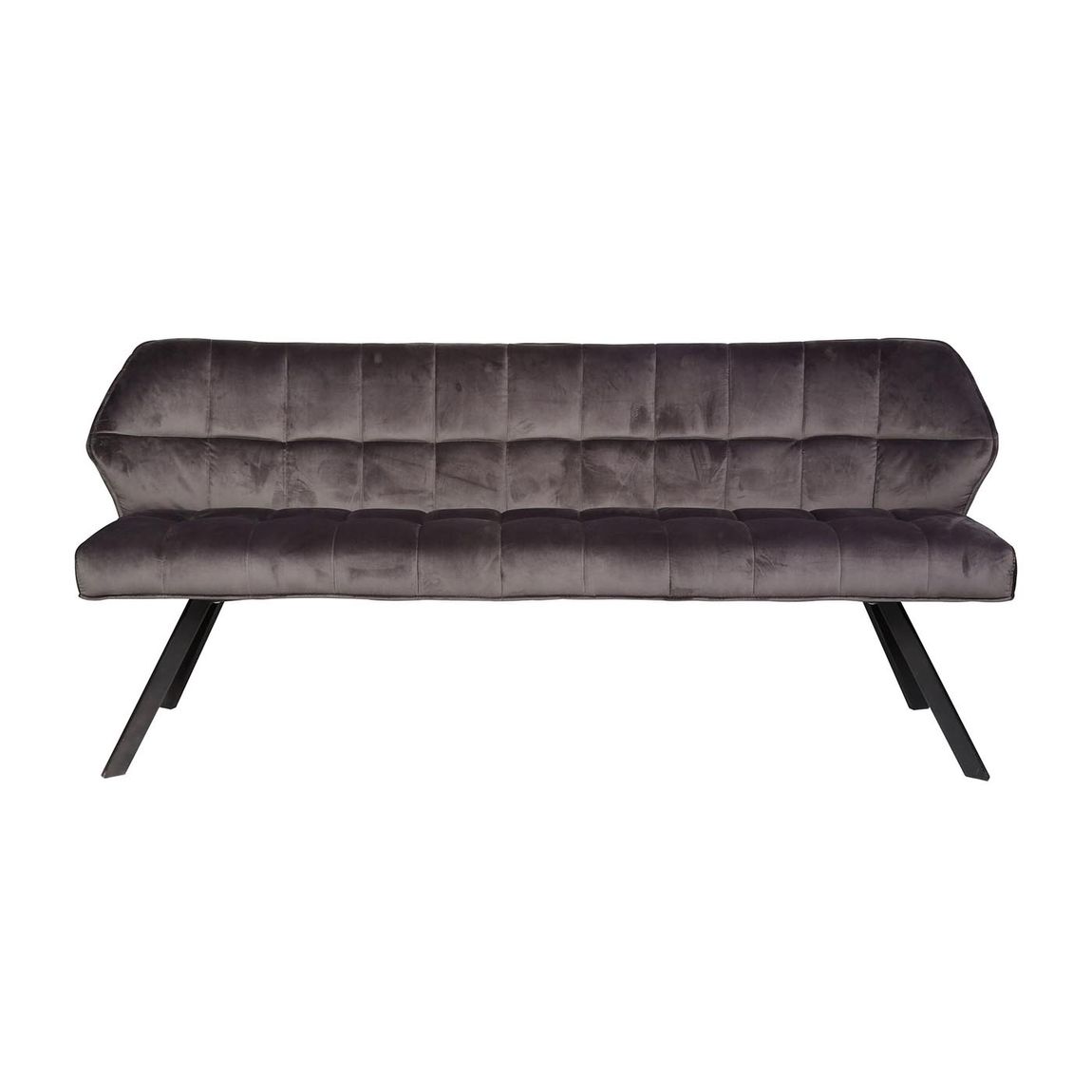 Esszimmer Sitzbank 190 cm Samt Anthrazit / Schwarz