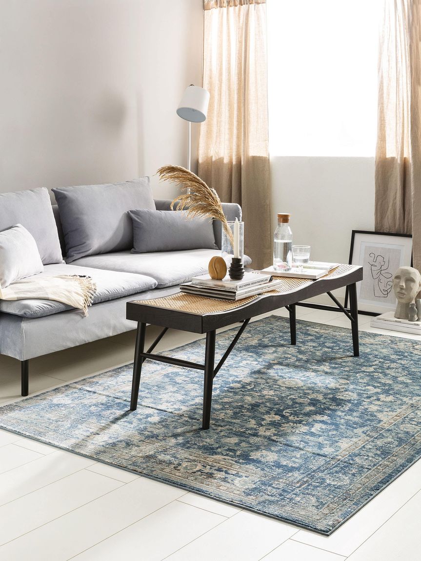 Teppich Vintage Velvet Blau