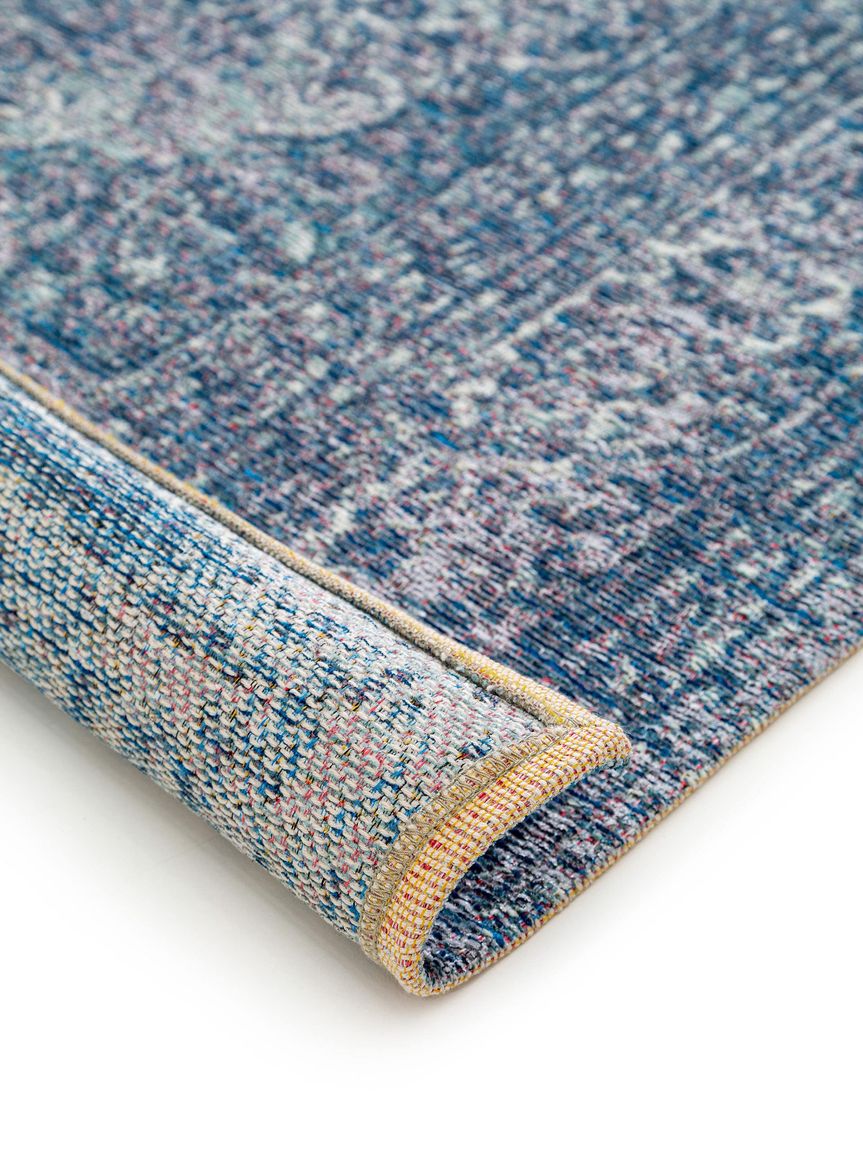 Flachgewebeteppich Aura Blau