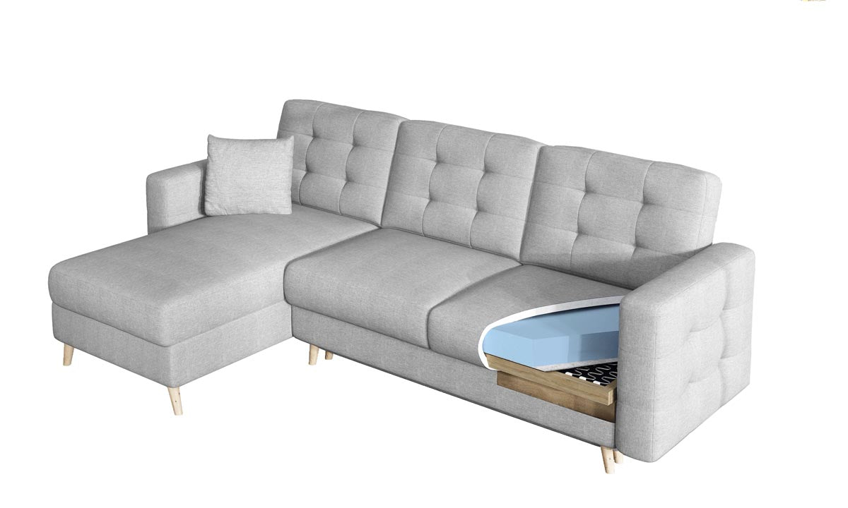 Asgard Ecksofa 250 x 162 cm Grau (Webstoff - Cover)