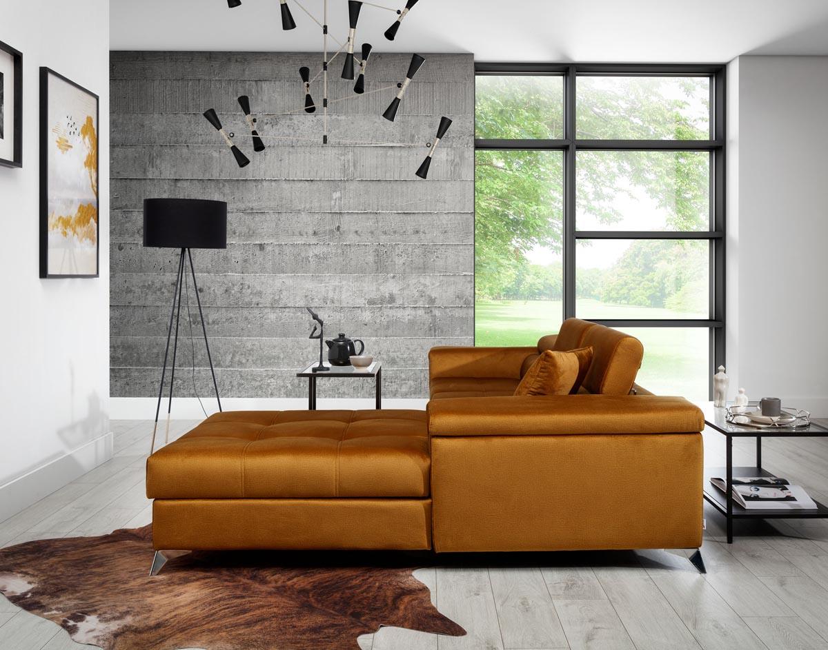 Ricardo Ecksofa 280 x 205 cm Grau (Samt)