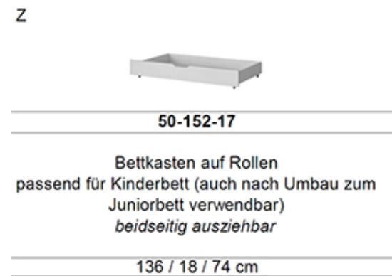 Cinderella Premium Bettkasten auf Rollen Weiß lackiert