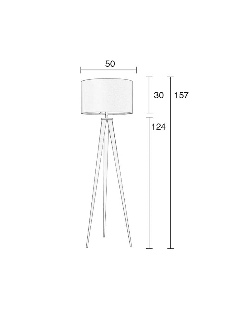 Tripod Flurlampe Schwarz / Grau