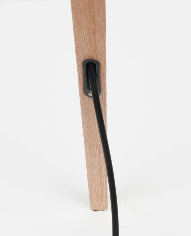 Tripod Holzflurlampe Schwarz