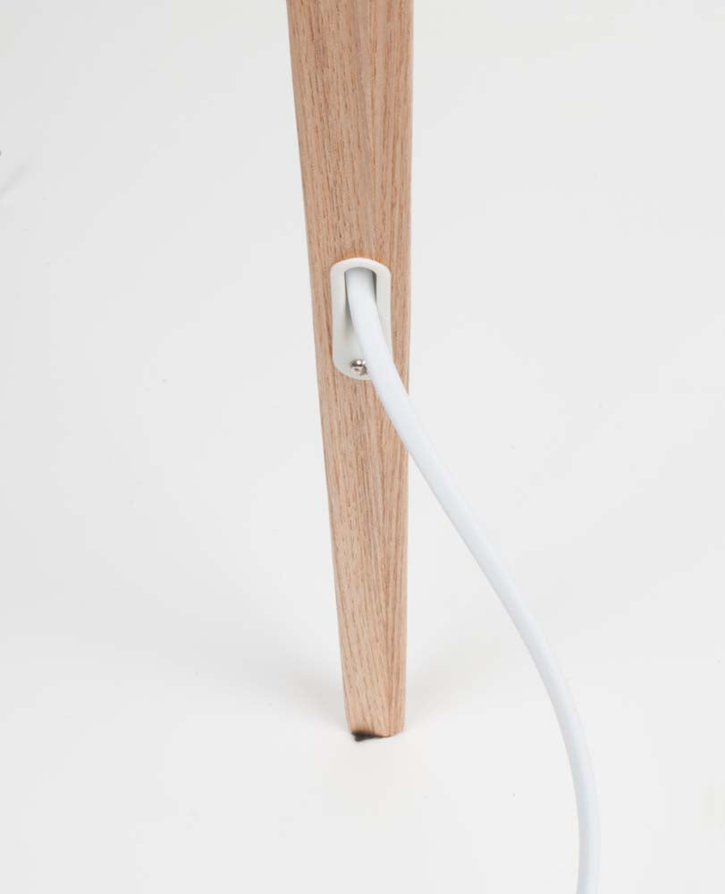 Tripod Holzflurlampe Weiß