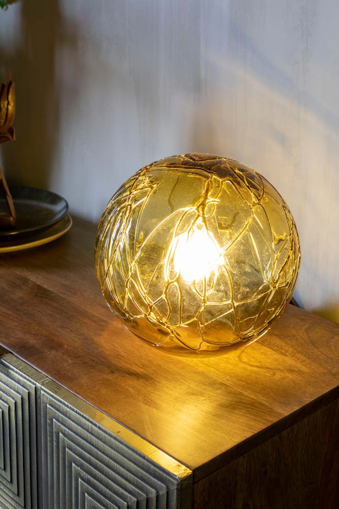 Lune Tischlampe GU10 Ø25cm Bernstein