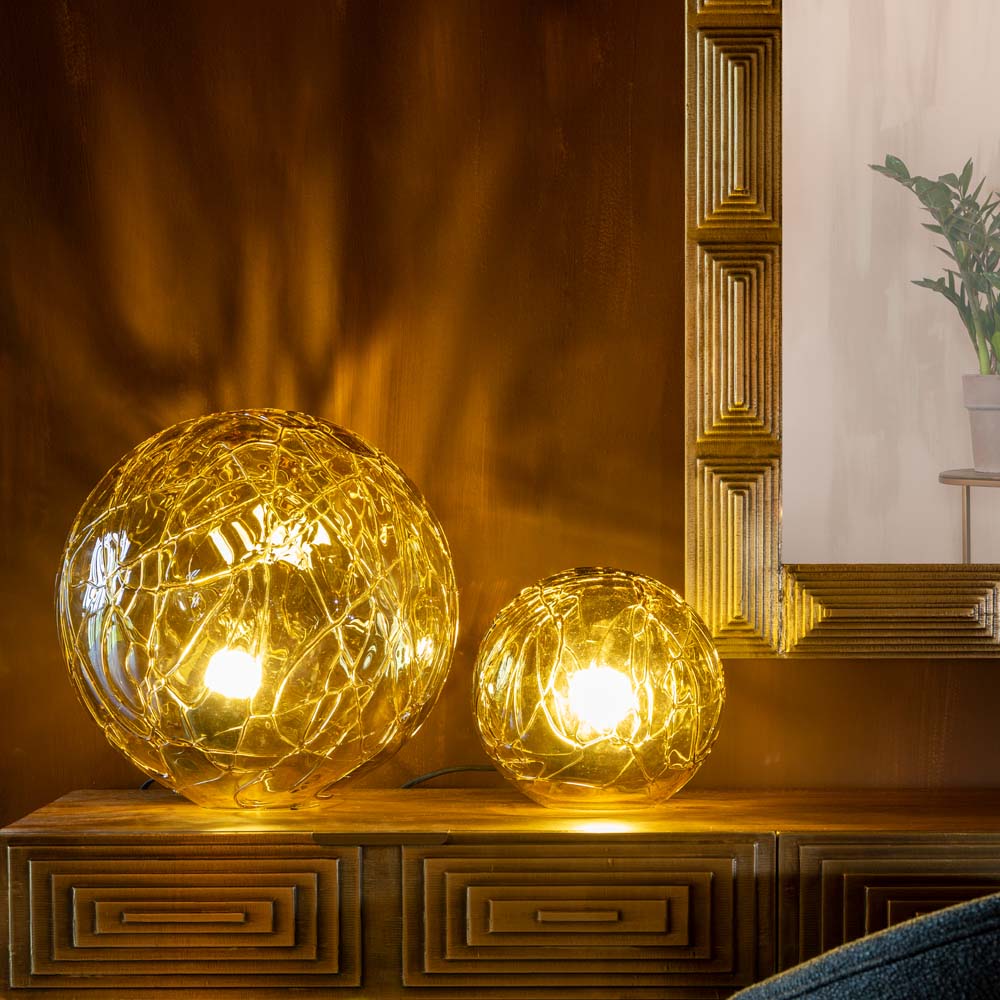 Lune Tischlampe GU10 Ø25cm Bernstein