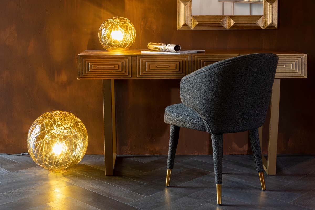 Lune Tischlampe GU10 Ø25cm Bernstein
