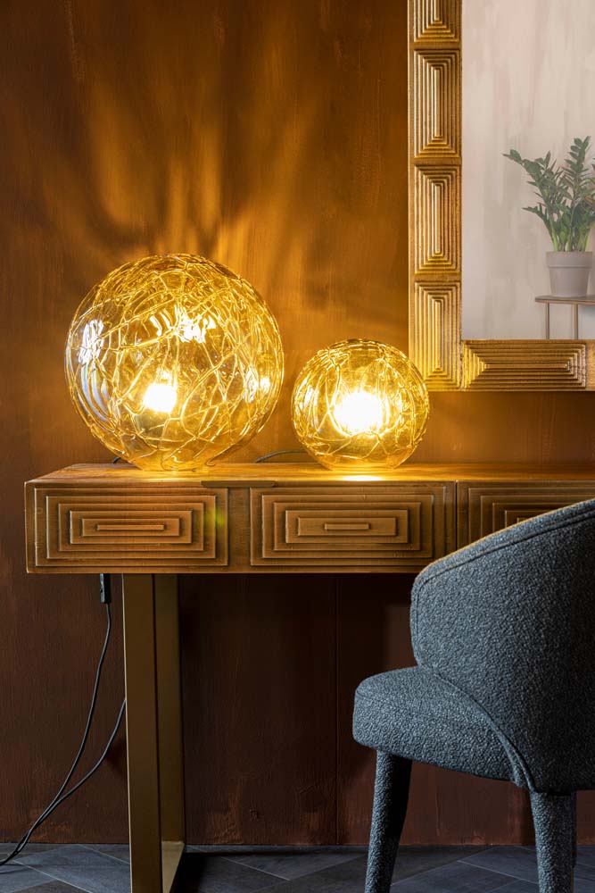 Lune Tischlampe GU10 Ø25cm Bernstein