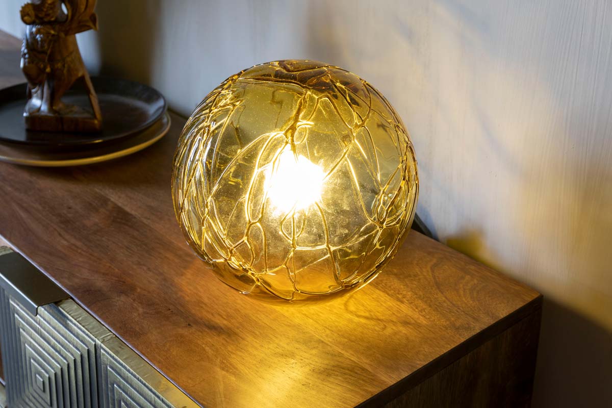 Lune Tischlampe GU10 Ø25cm Bernstein