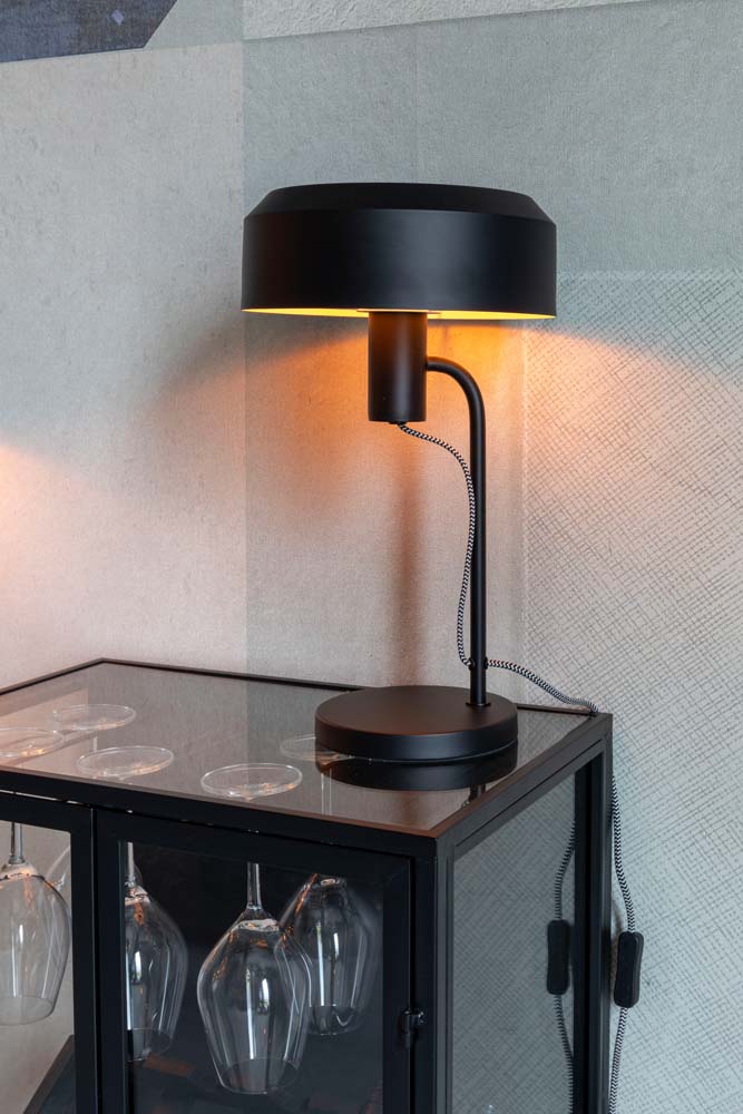Landon Tischlampe Ø24cm E27 Schwarz