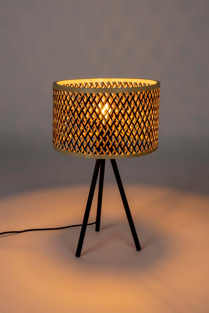 Tischlampe ISLA BAMBOO Beige / Schwarz