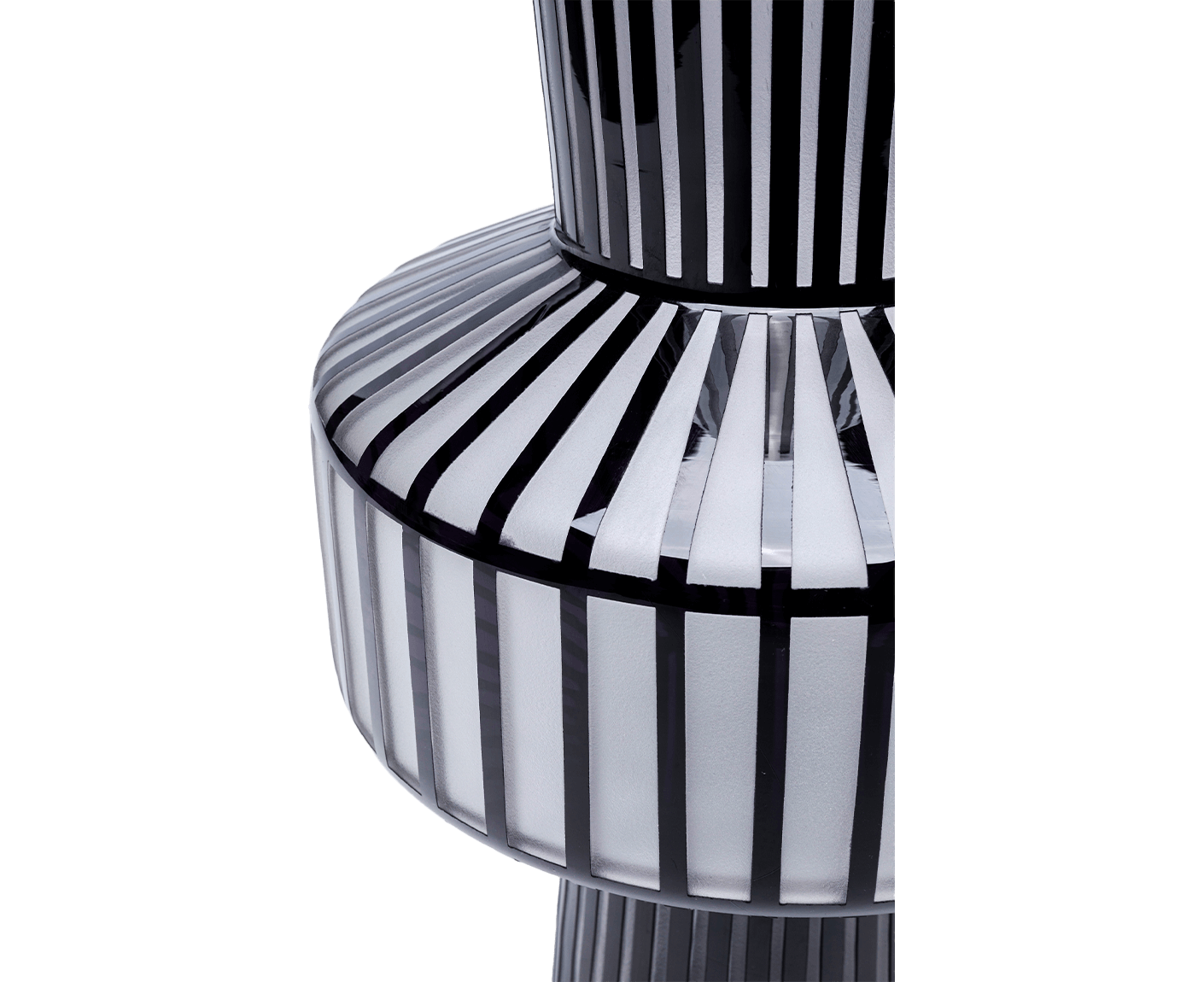 Vase Blumenvase Dekovase Roulette Belly Ø 23,5 cm Hellgrau / Schwarz