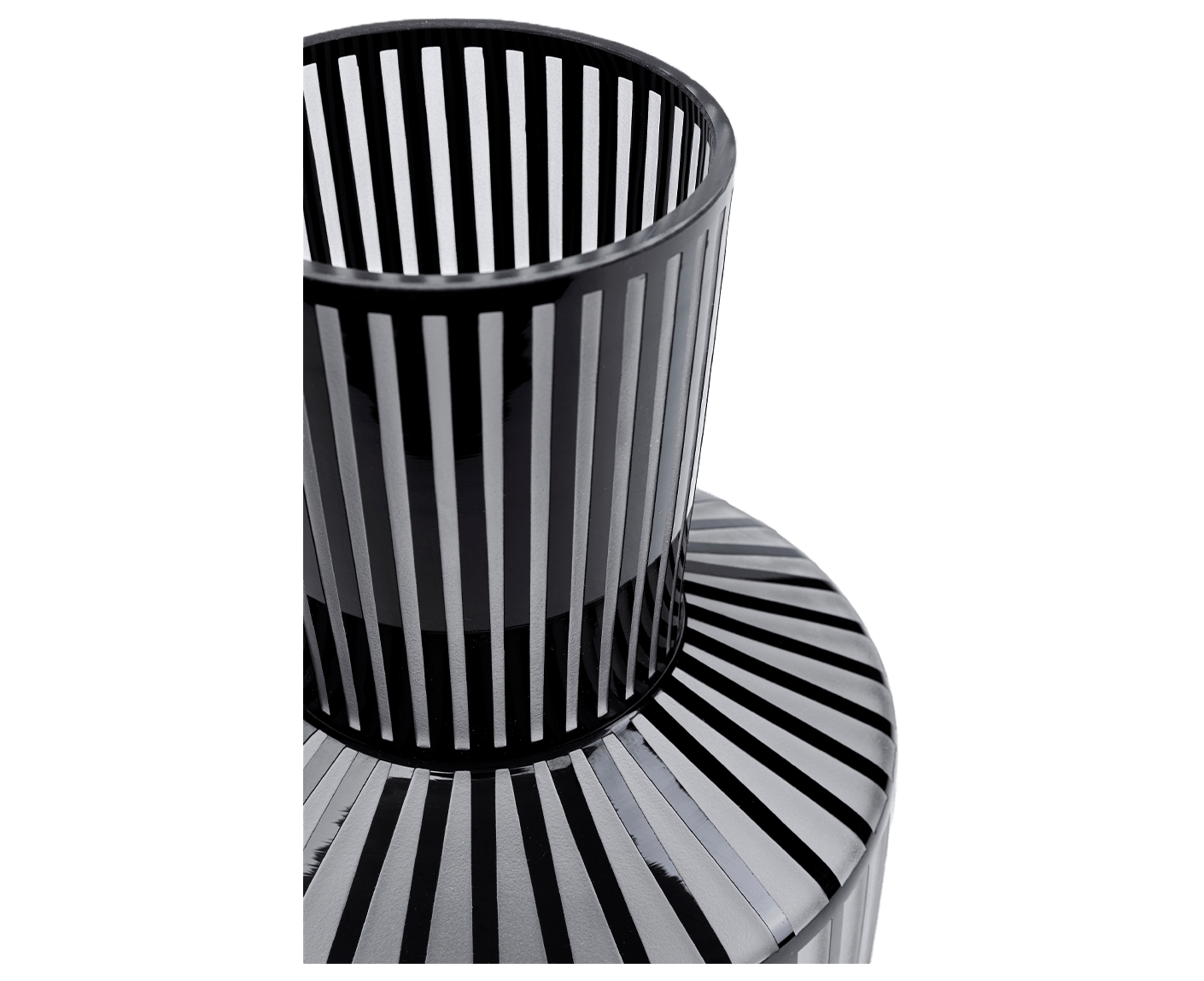 Vase Blumenvase Dekovase Roulette Ø 24,5 cm Hellgrau / Schwarz