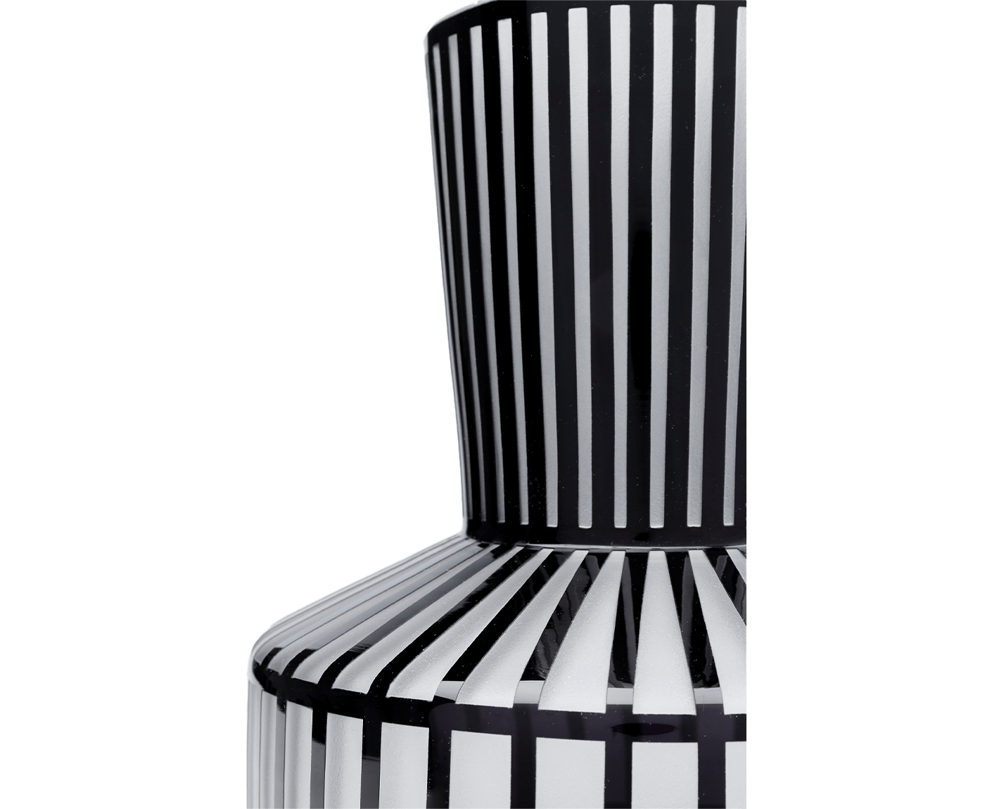 Vase Blumenvase Dekovase Roulette Ø 24,5 cm Hellgrau / Schwarz