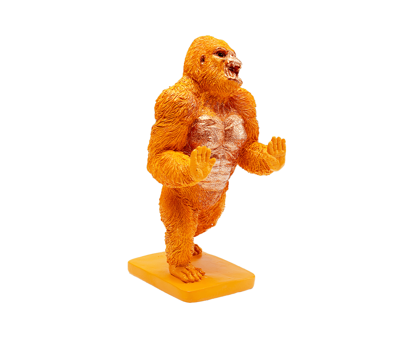 Buchstützen Gorilla 2er-Set, Orange / Gold