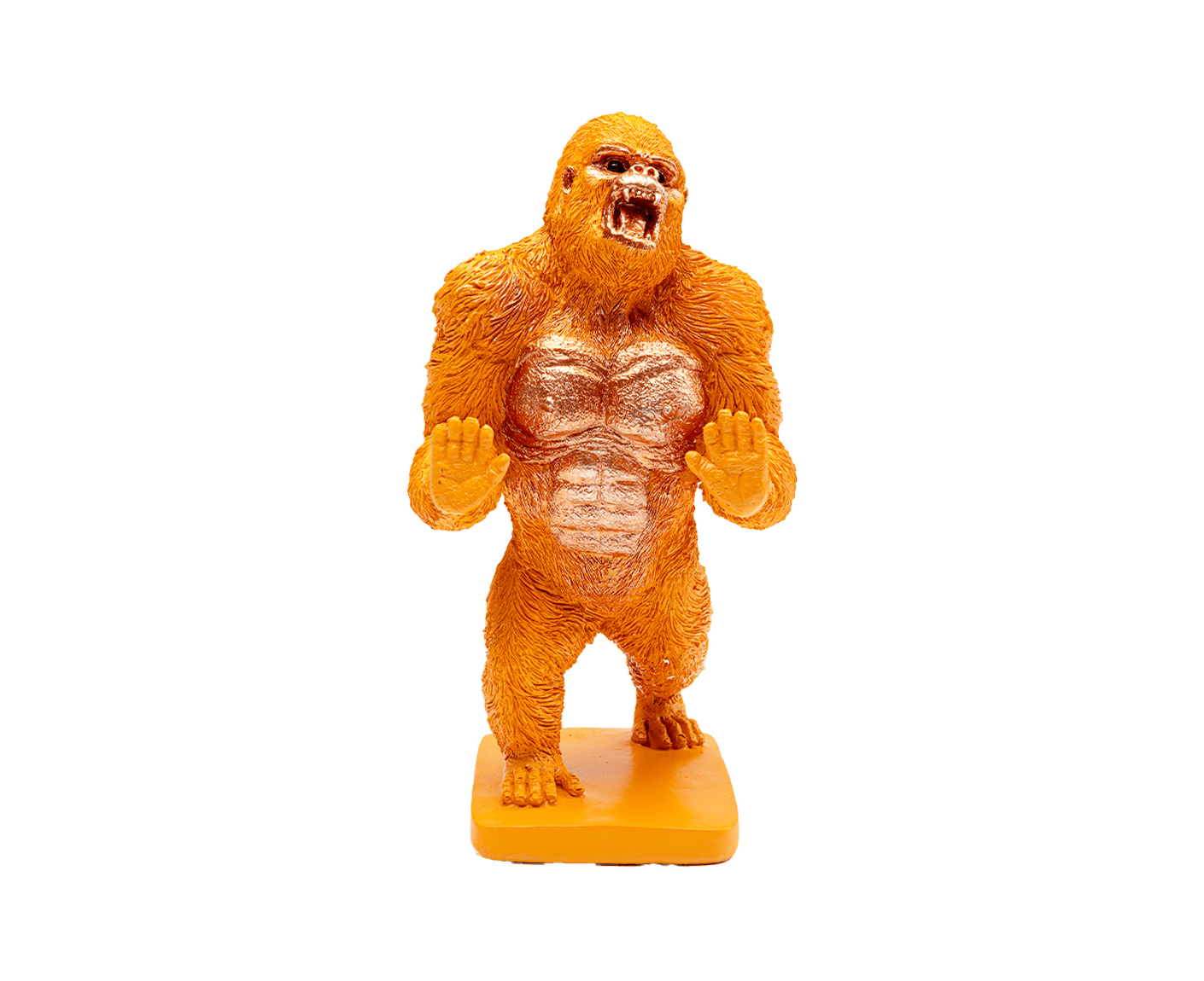 Buchstützen Gorilla 2er-Set, Orange / Gold