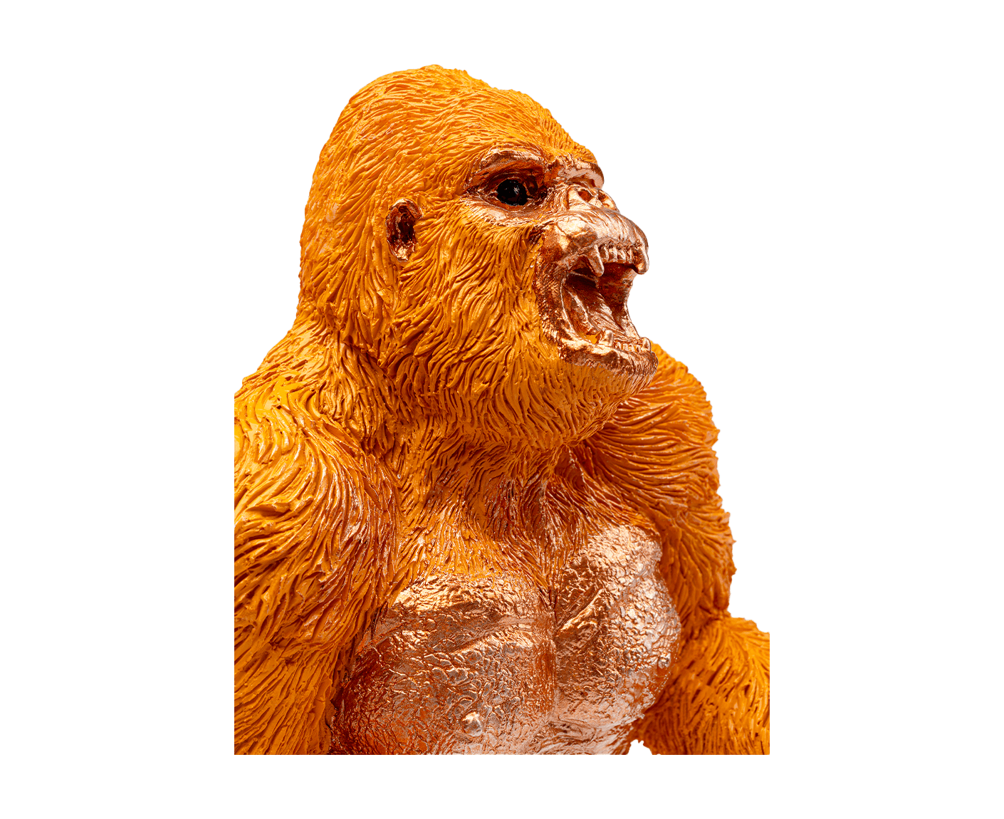 Buchstützen Gorilla 2er-Set, Orange / Gold