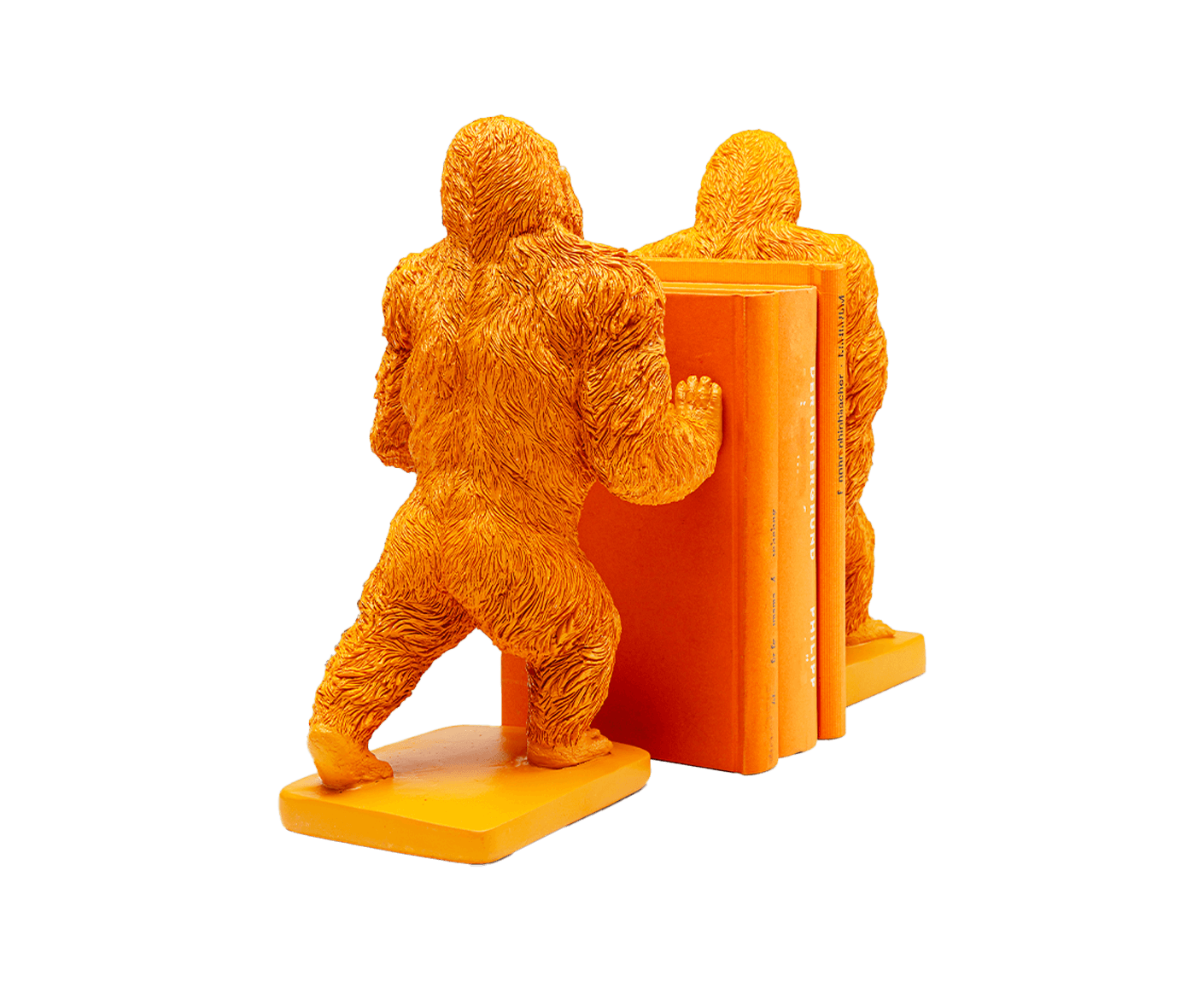 Buchstützen Gorilla 2er-Set, Orange / Gold