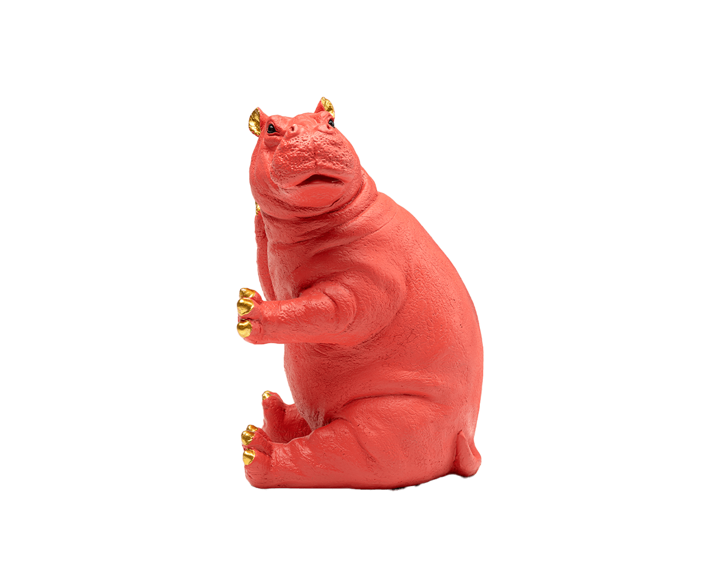 Buchstützen Hippo 2er-Set, Pink / Gold