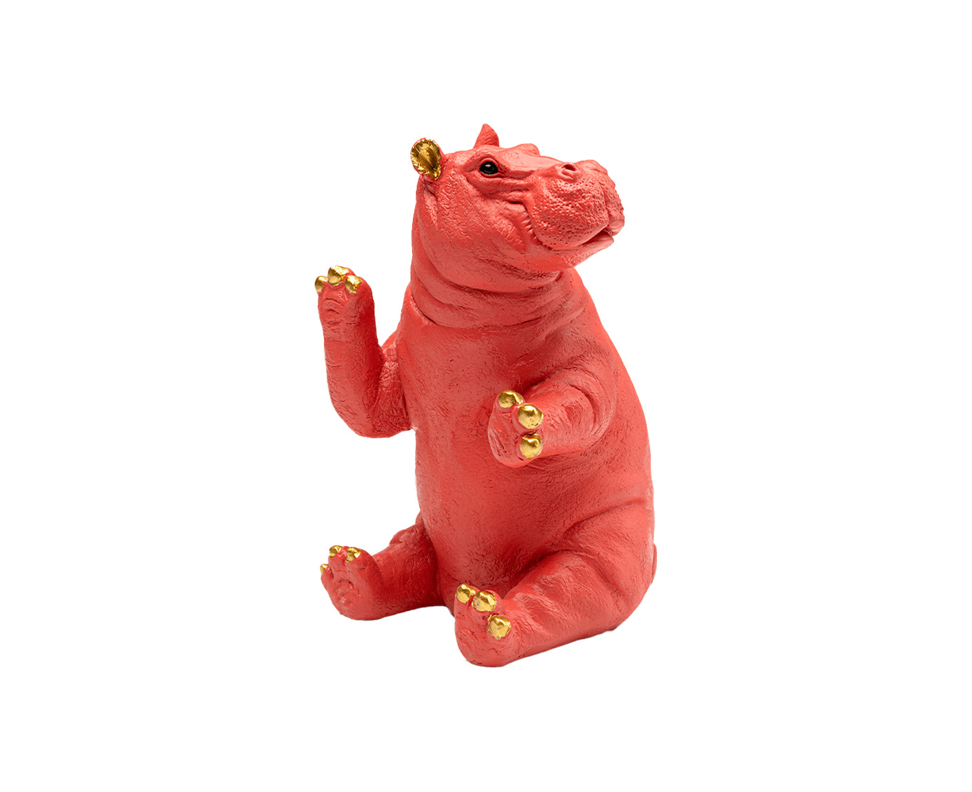 Buchstützen Hippo 2er-Set, Pink / Gold