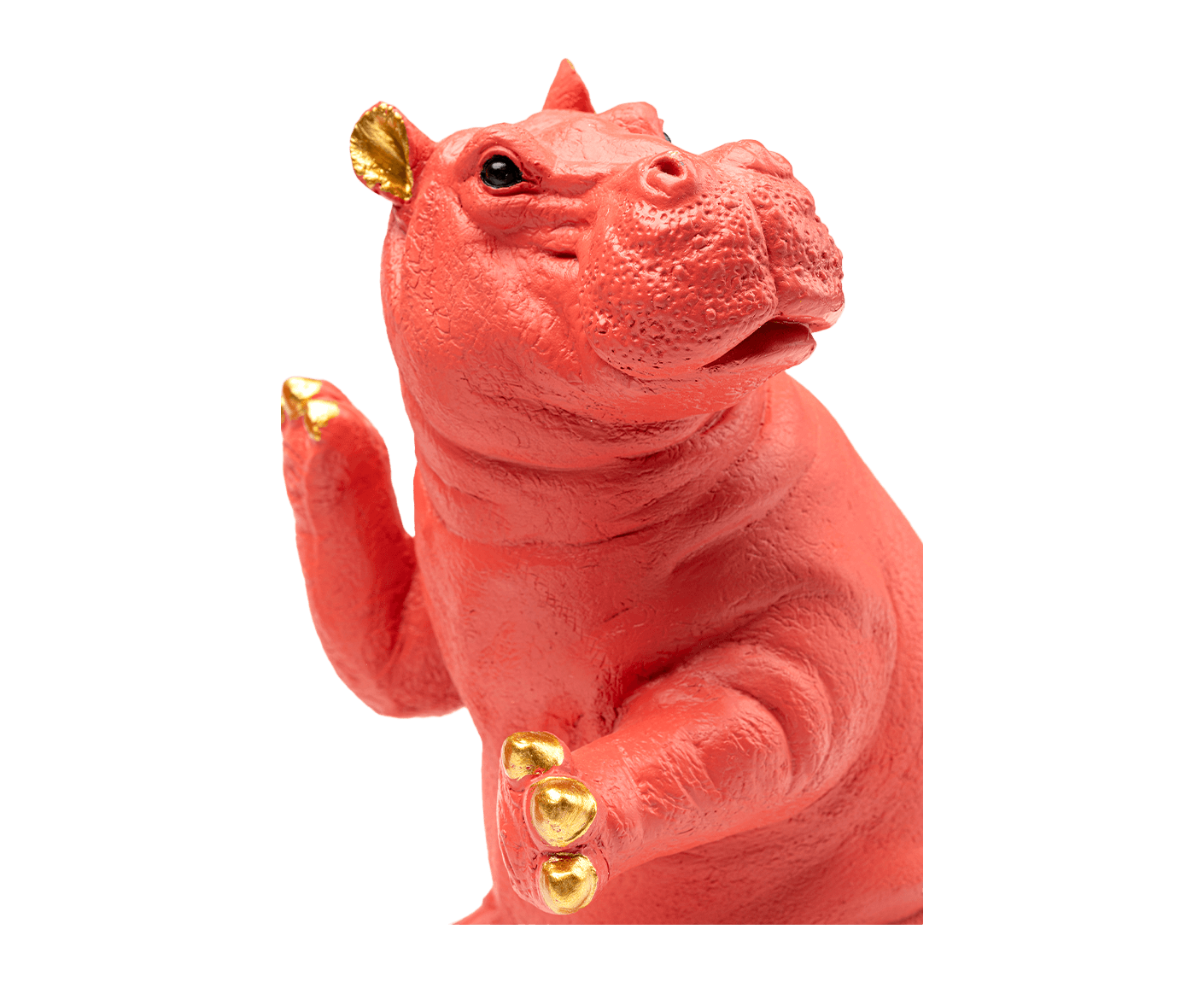 Buchstützen Hippo 2er-Set, Pink / Gold