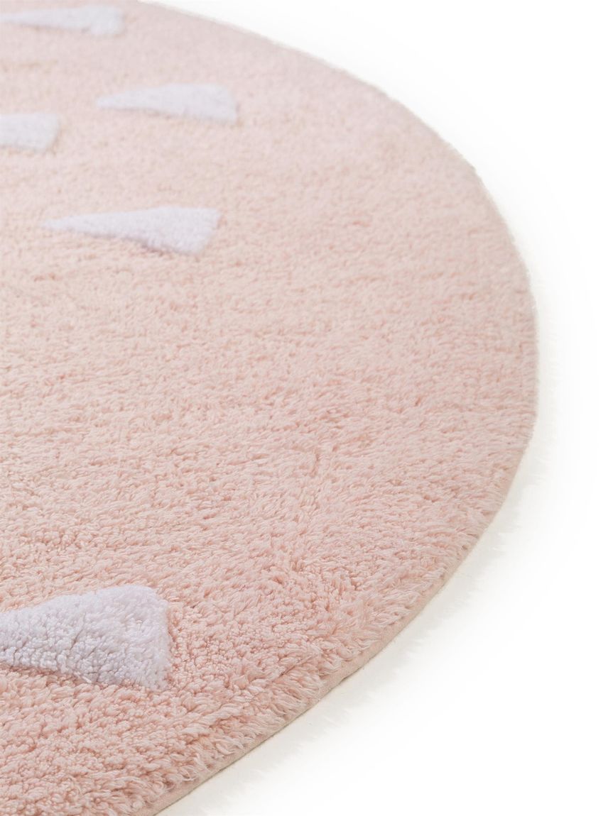 Waschbarer Kinderteppich Inka Ø 150 cm rund Rosa