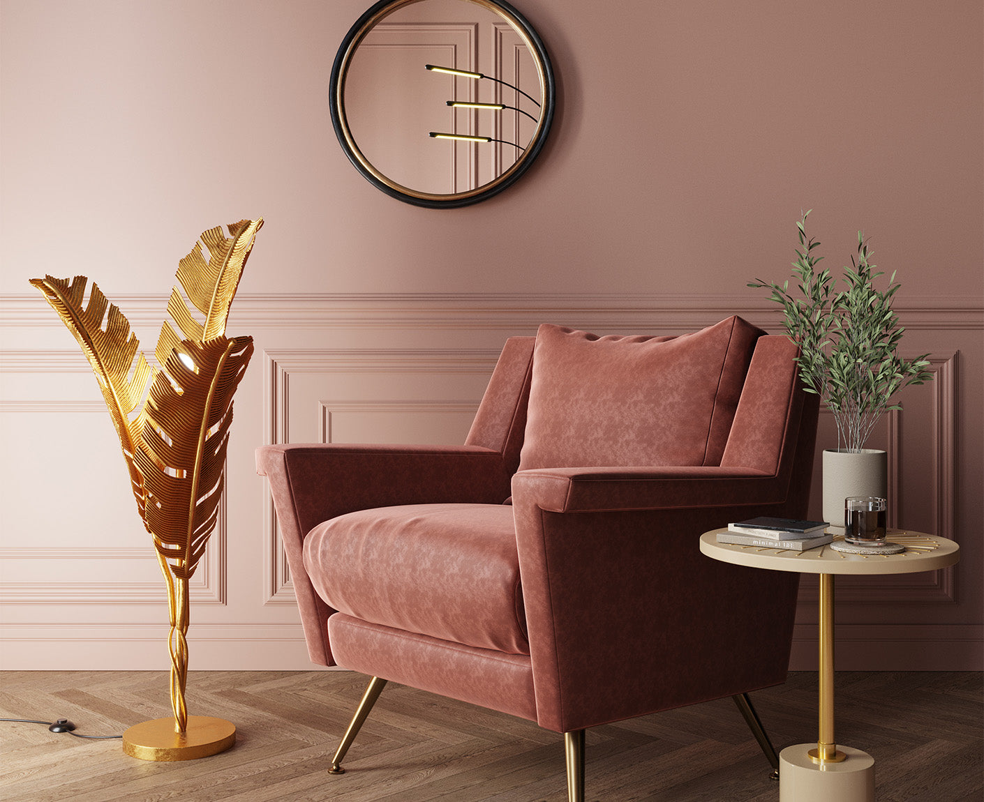 Stehlampe Leselampe Stehleuchte Akile 123 cm Gold
