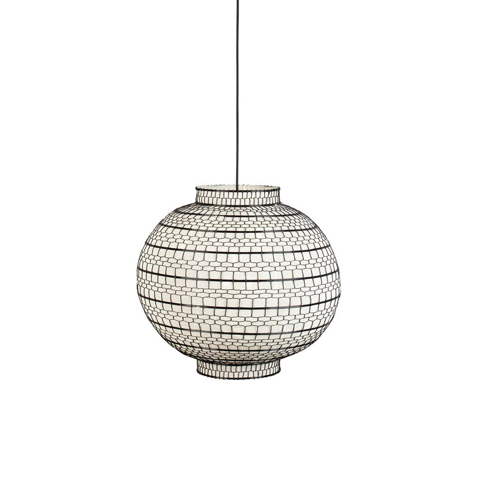 Ming Hängelampe E27 Ø50cm Schwarz / Weiß