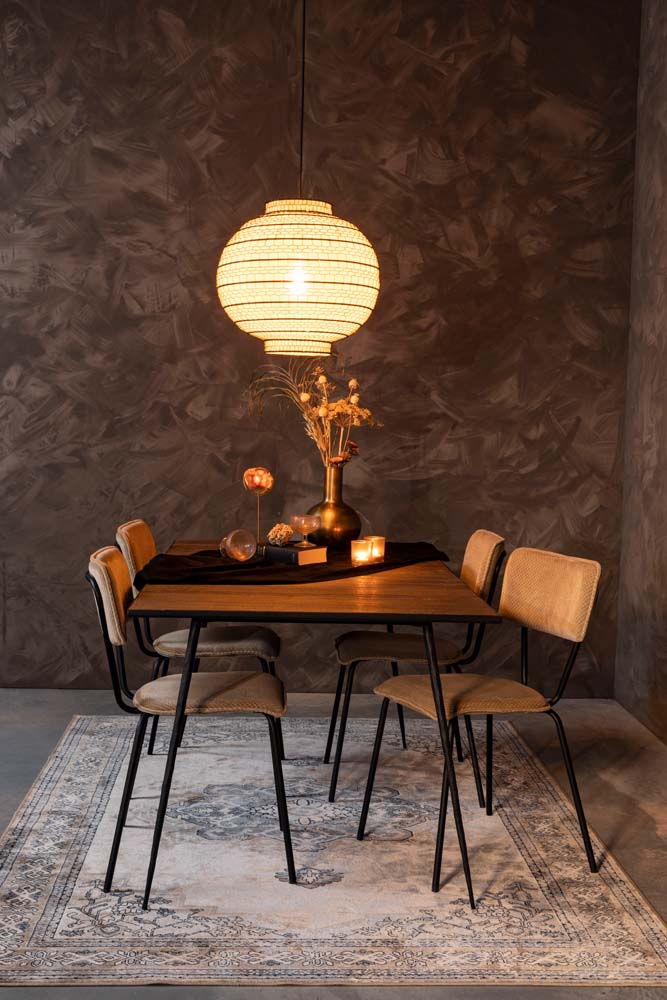 Ming Hängelampe E27 Ø50cm Schwarz / Weiß