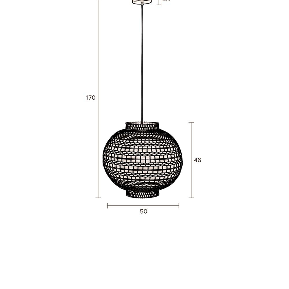 Ming Hängelampe E27 Ø50cm Schwarz / Weiß