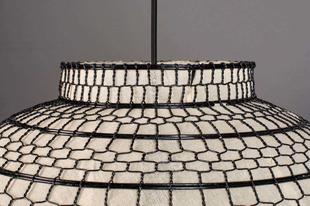 Ming Hängelampe E27 Ø50cm Schwarz / Weiß
