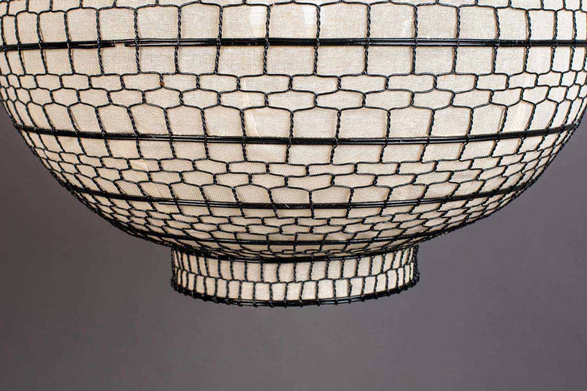 Ming Hängelampe E27 Ø50cm Schwarz / Weiß