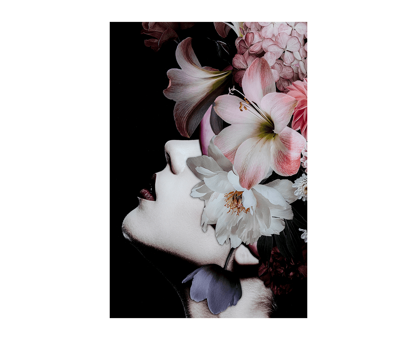 Glasbild Flowery Beauty 80x120 cm