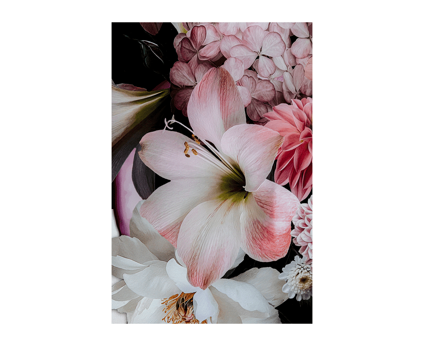 Glasbild Flowery Beauty 80x120 cm