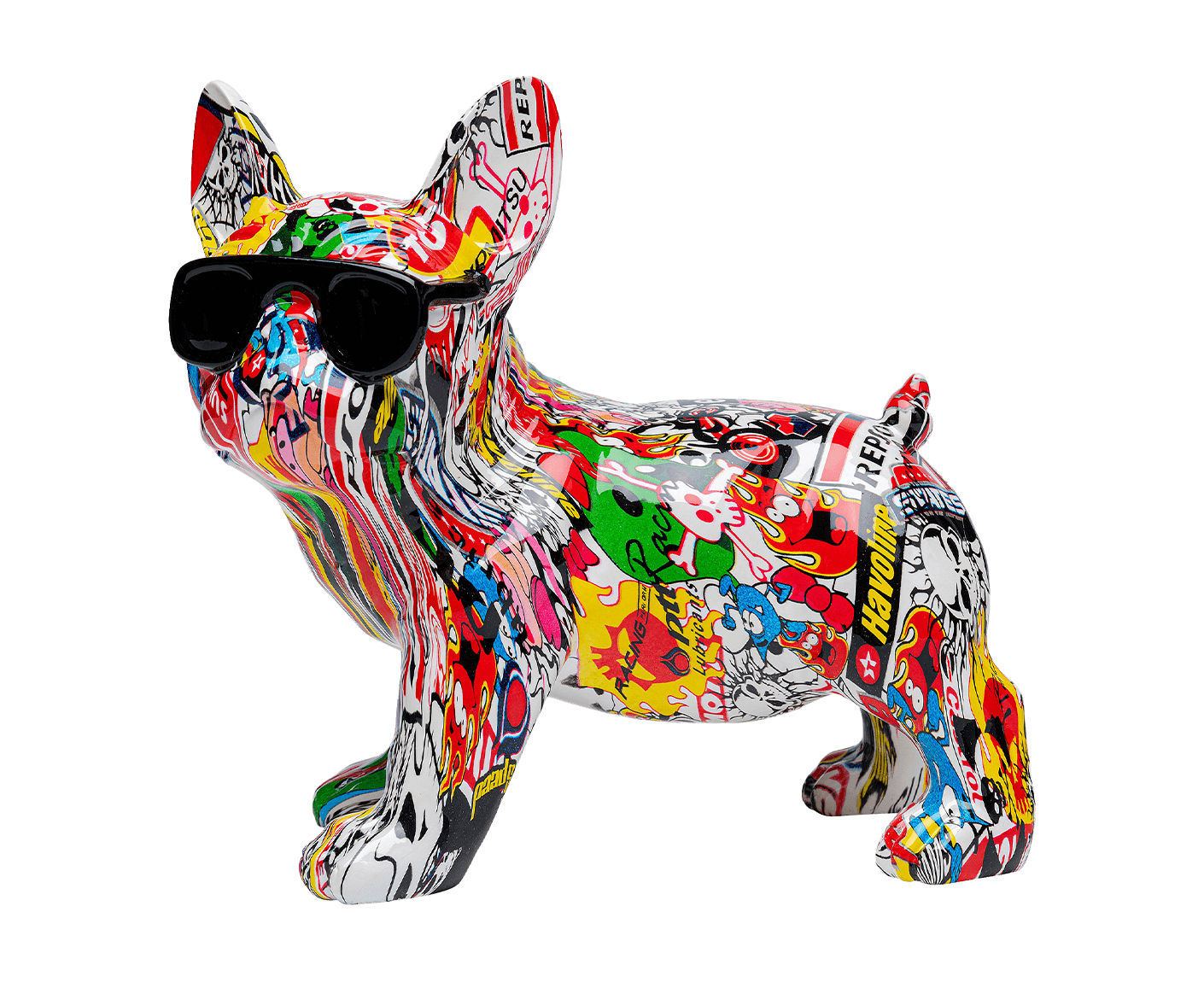 Deko Figur Comic Dog Glasses 25 cm
