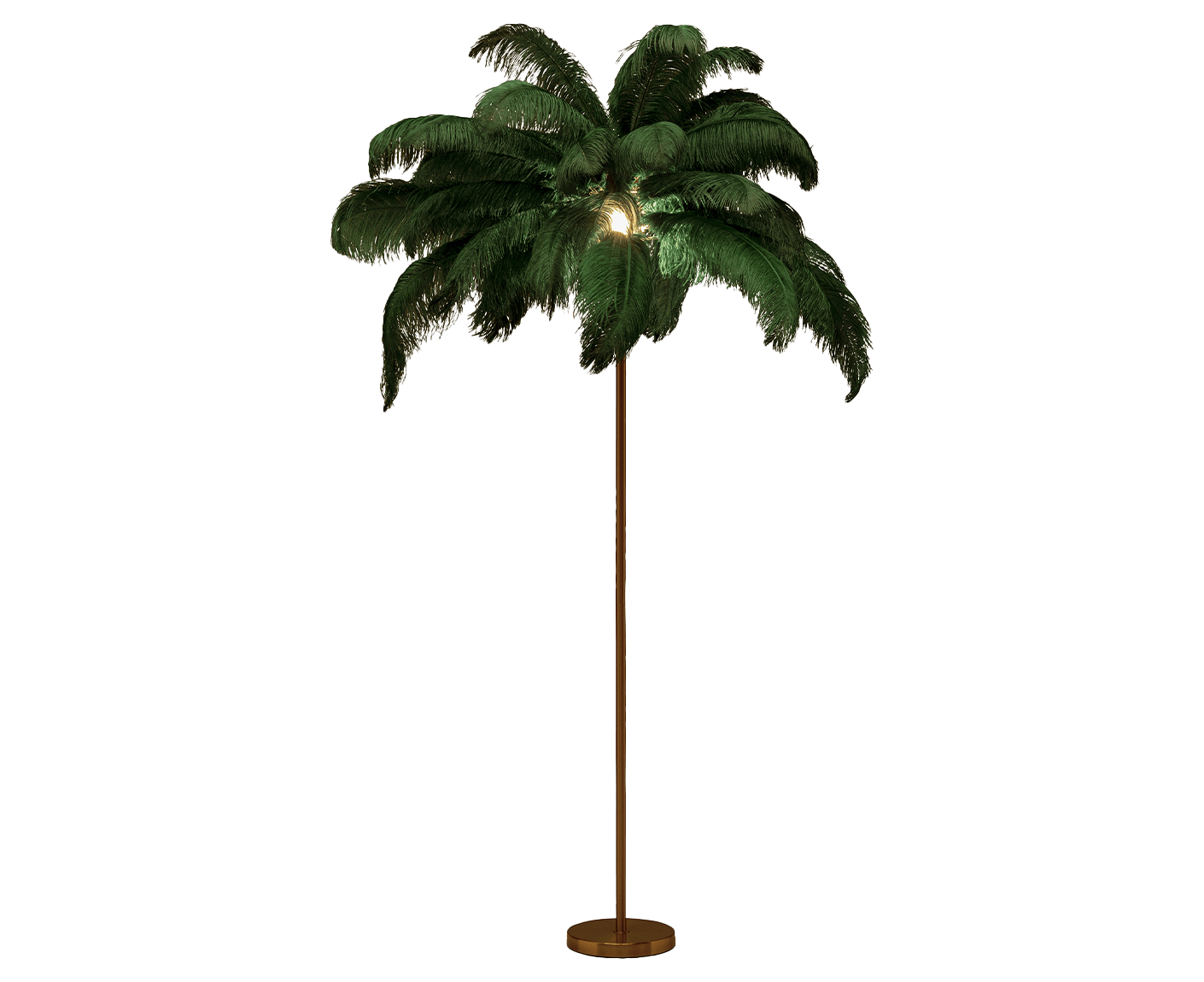 Stehlampe Leselampe Stehleuchte Feather Palm Grün 165 cm