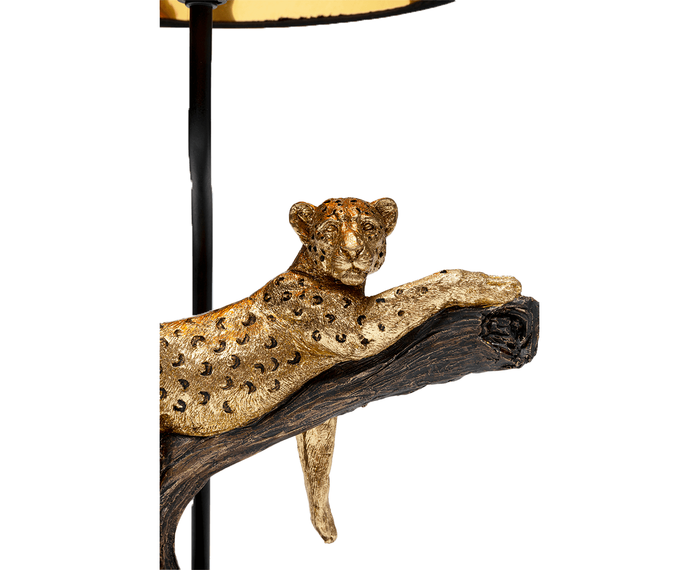 Tischlampe Designerlampe Tischleuchte Relax Leopard 50cm, Schwarz / Gold