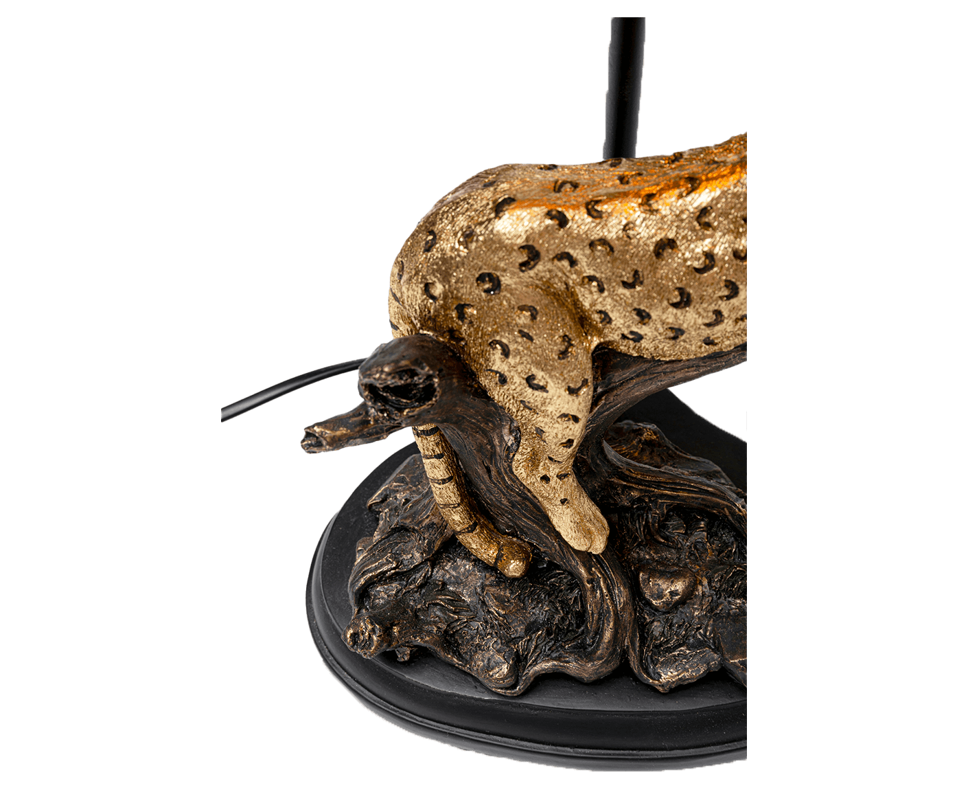 Tischlampe Designerlampe Tischleuchte Relax Leopard 50cm, Schwarz / Gold