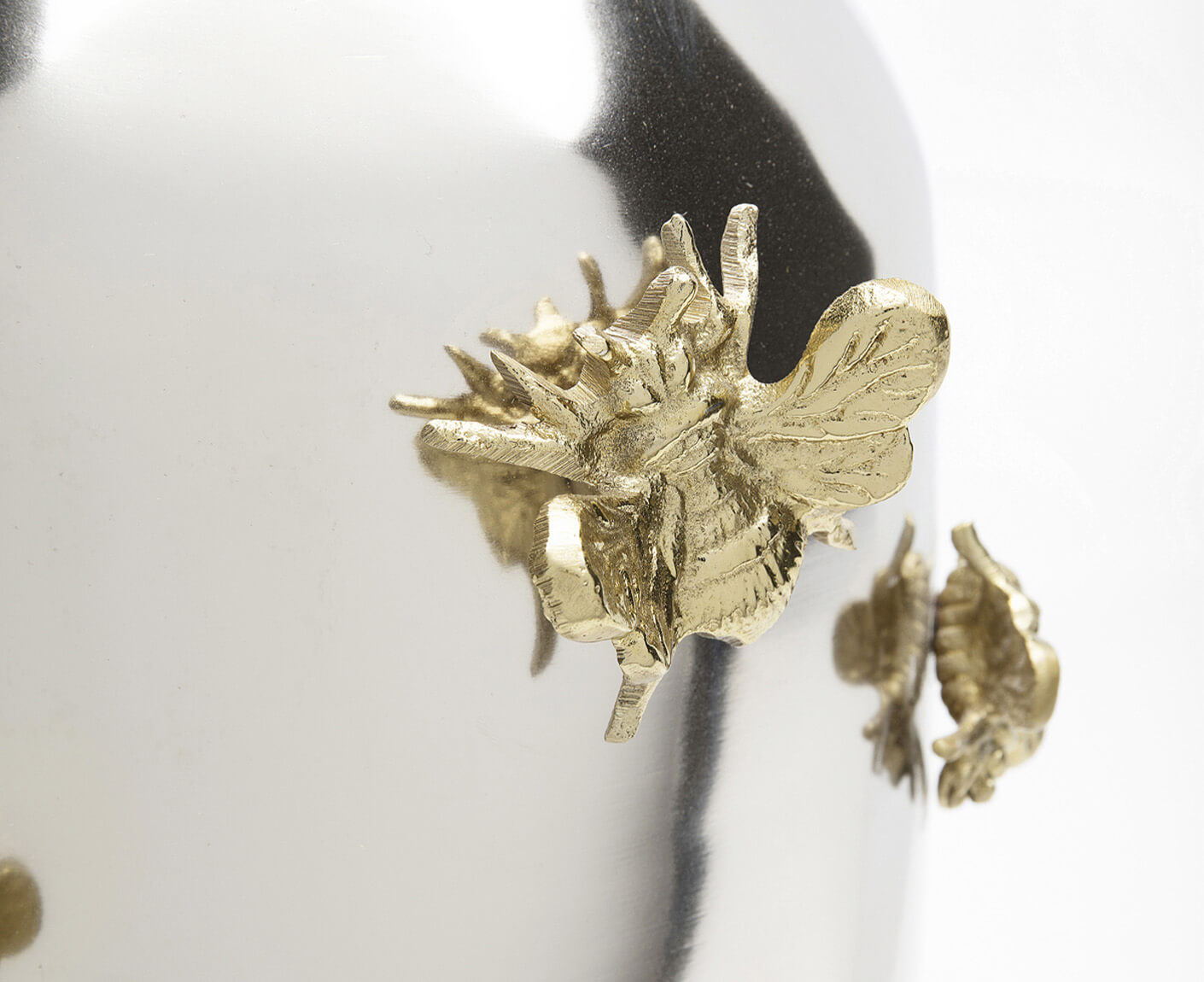 Vase Blumenvase Dekovase Bees 46 cm, Silver / Gold