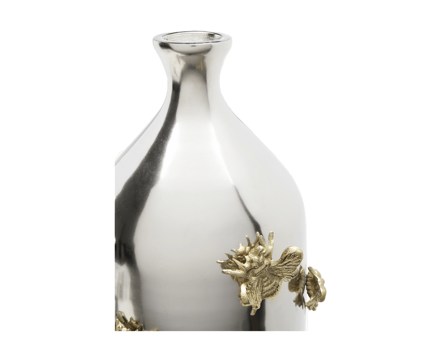 Vase Blumenvase Dekovase Bees 46 cm, Silver / Gold