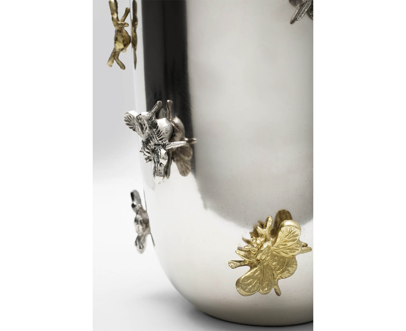 Vase Blumenvase Dekovase Bees 46 cm, Silver / Gold