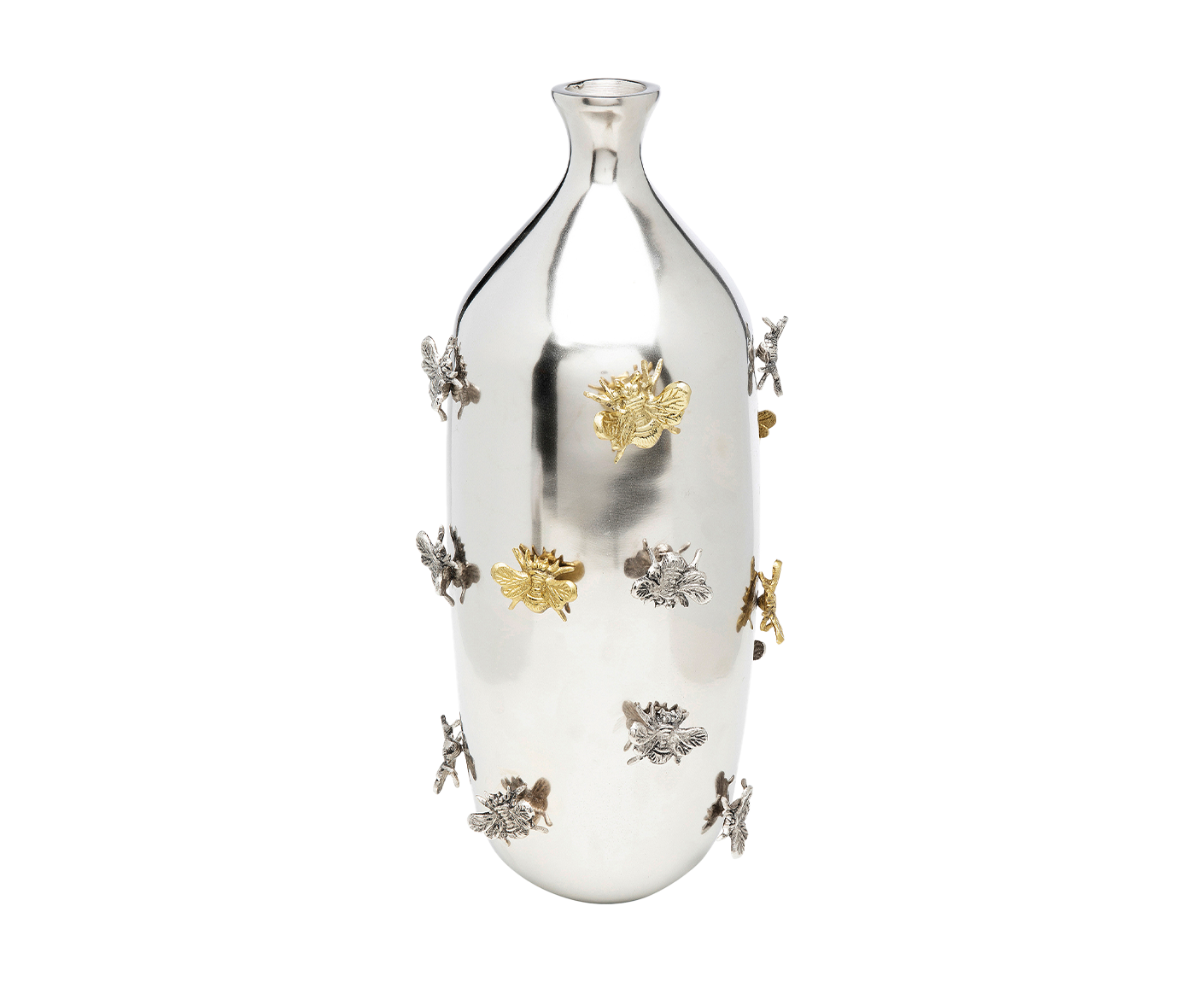 Vase Blumenvase Dekovase Bees 46 cm, Silver / Gold