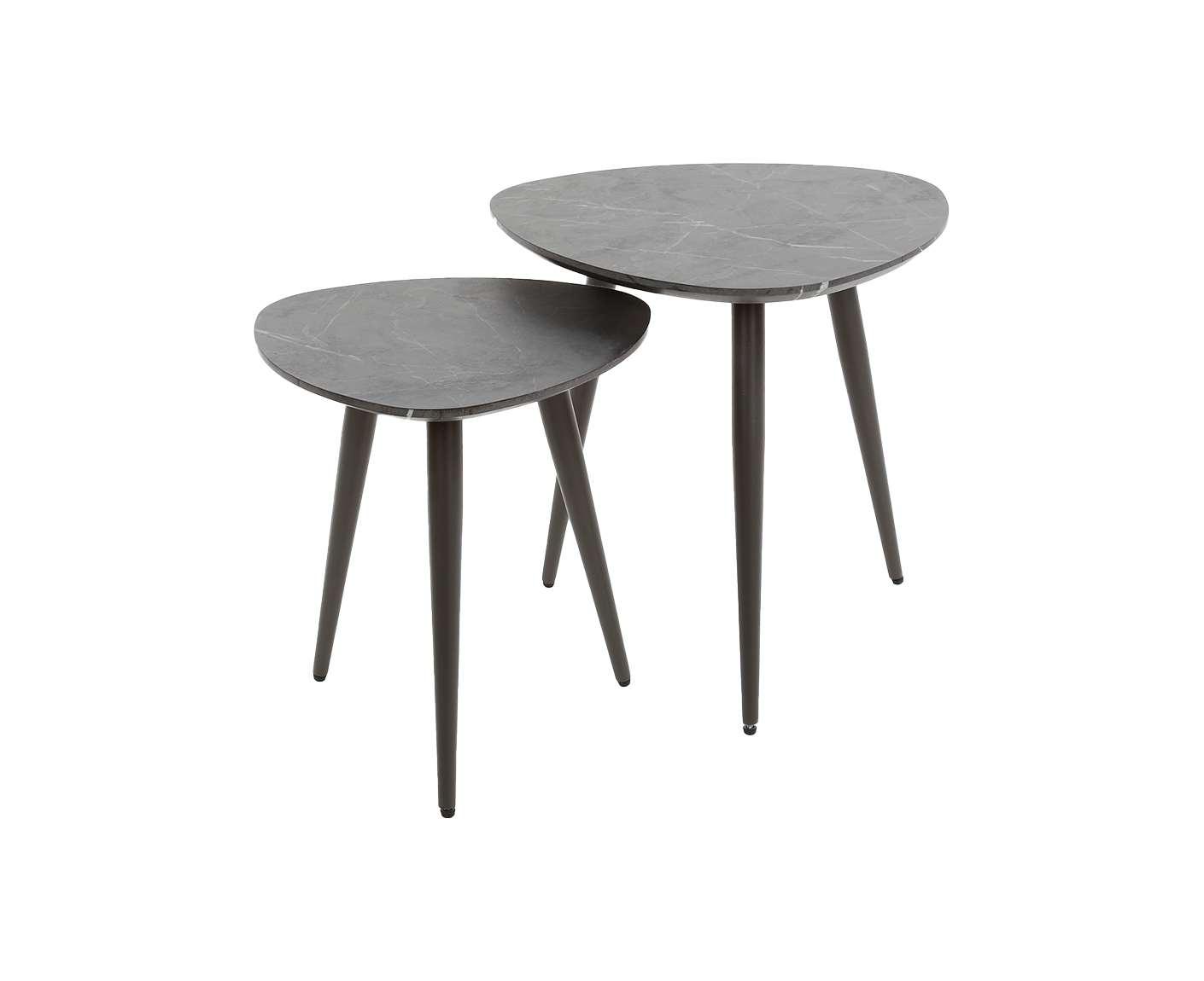 Couchtisch 2er Set Organic 3D Schwarz-Braun