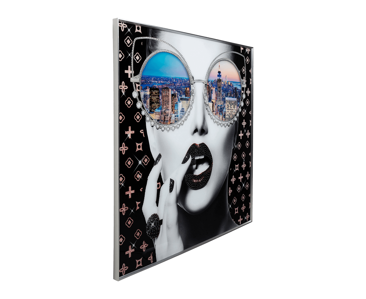Glasbild Gerahmtes Bild NY View 120x120 cm