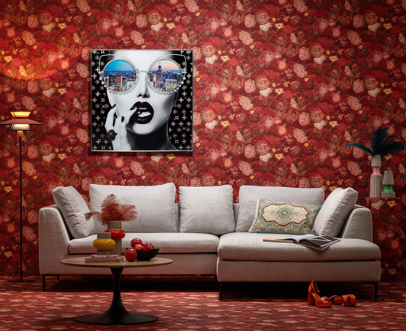 Glasbild Gerahmtes Bild NY View 120x120 cm