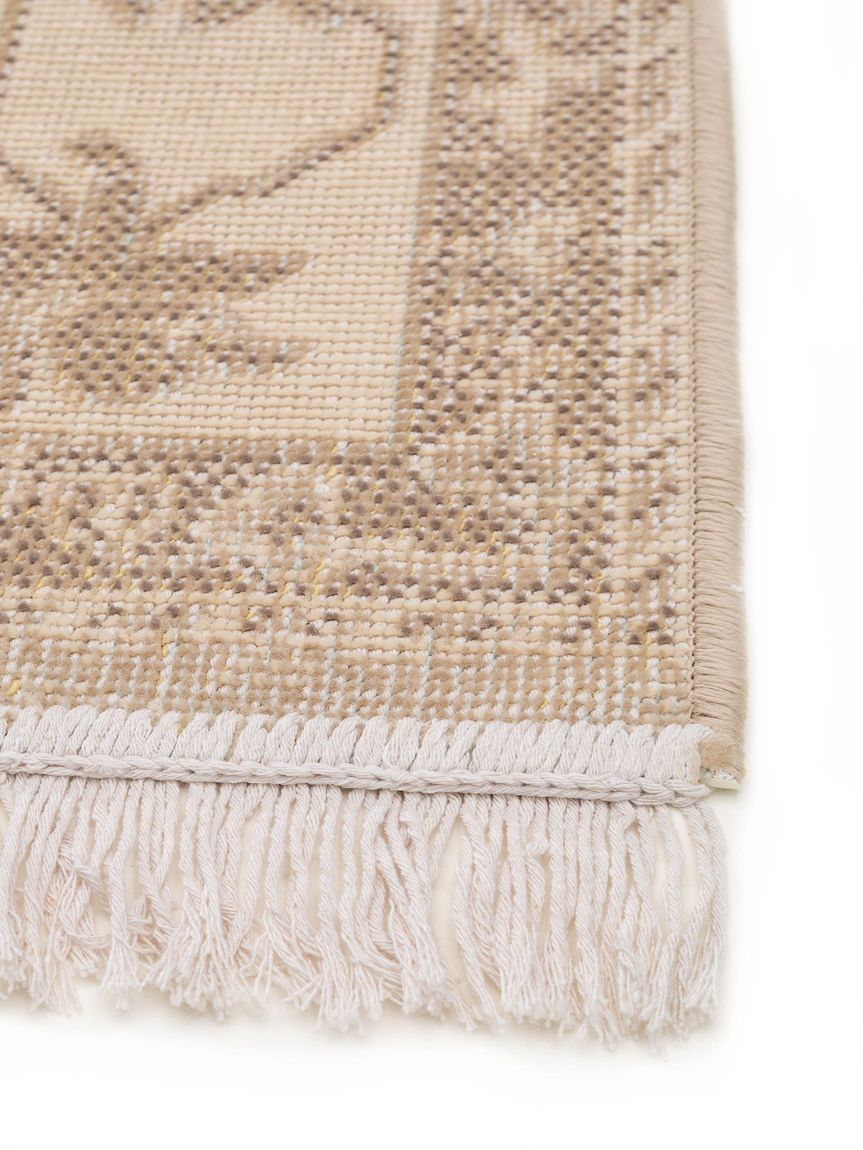 Teppich Folk Creame / Taupe